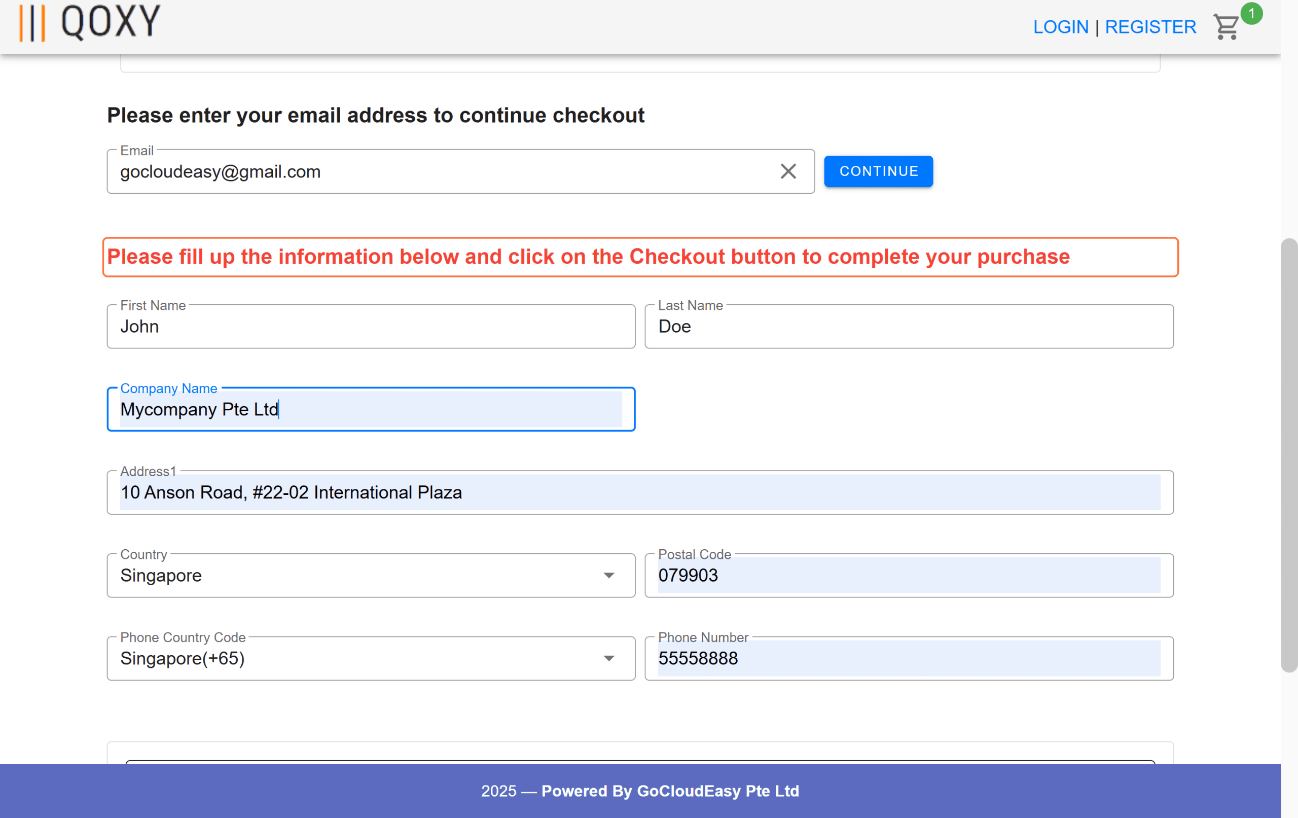 Fill up customer information form